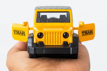 Adofi 1:36 Scale DieCast Metal Pull-Back Action Openable Doors 4x4 Thar/Jeep Premium Car Toy with Lights and Music for Kids Realistic Miniature Model Gift 2+yrs Girls Boys