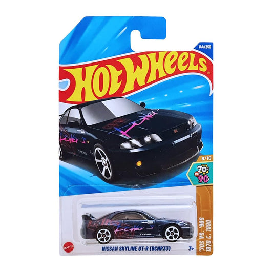 Hot Wheels Nissan Skyline GT-R BCNR33 70S vs 90S for Ages 3 Years and Up 144/250 (Blue)