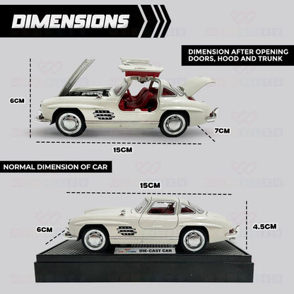 Adofi Wembley Metal Diecast Vintage Car| Mini Pull Back Toy Car with Lights & Sound| Premium Next-Level Toy with Openable Doors & More (Beige), 3+ Years