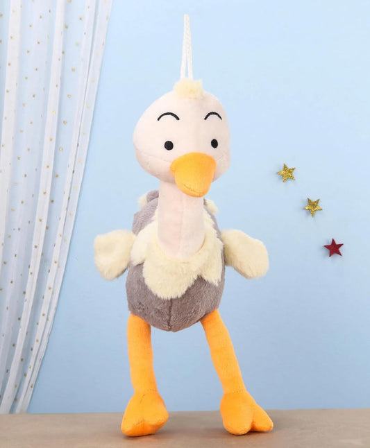 Flinge Plush Duck Stuffed Animal Toy, 40 cm, Grey and White, Long Neck Design with Orange Feet