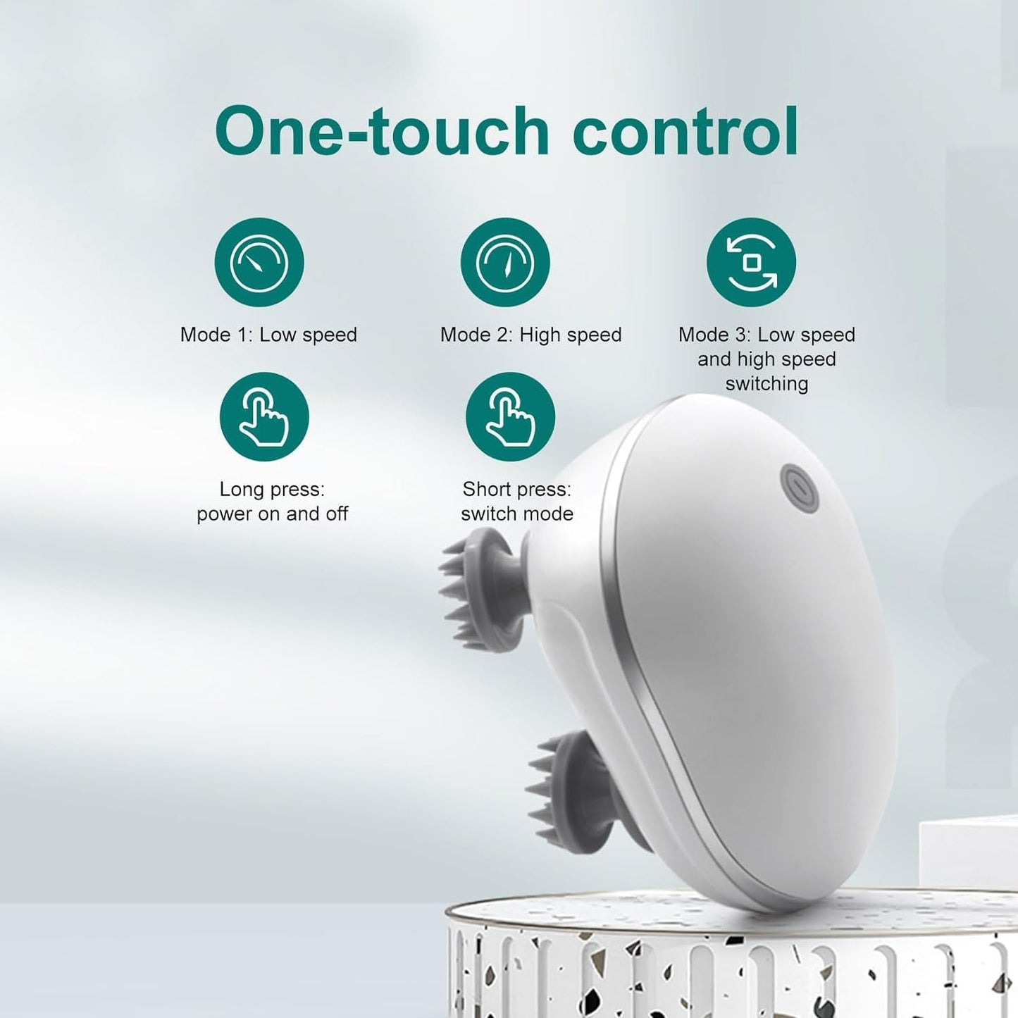 Ample Wings Head Massager For Scalp | Rechargeable Electric Scalp Massager For Hair Growth | 96 Silicon Kneading Points With Detachable Heads | 1 YEAR WARRANTY | MULTICOLOUR