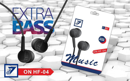 Dekoq HF-04 Extra Bass Clip MIC Sound Thread Wired Earphones with Mic, 3D Cable, HD Sound with deep Bass, Comfort in-Ear, Light Weight, 3.5Mm Jack Compatible with Phone, Laptop & MP3 Device