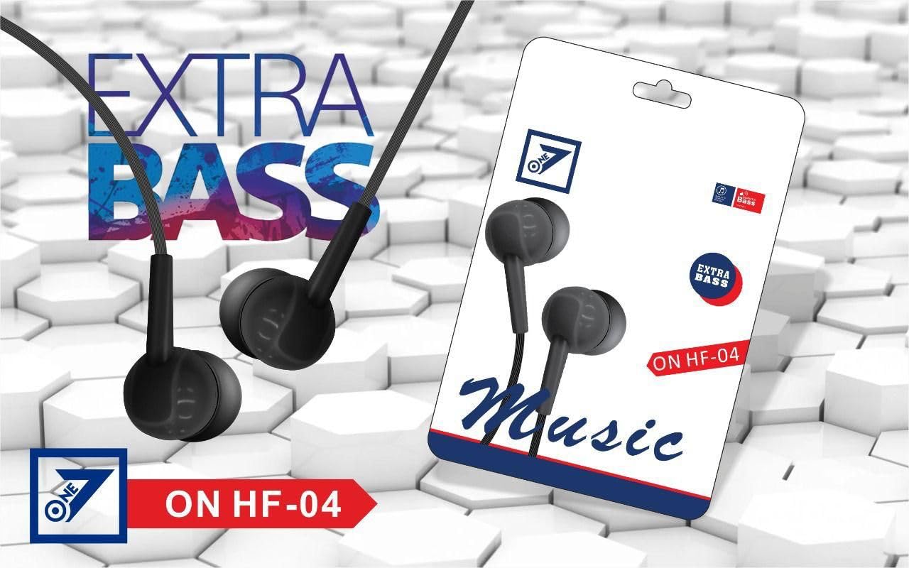 Dekoq HF-04 Extra Bass Clip MIC Sound Thread Wired Earphones with Mic, 3D Cable, HD Sound with deep Bass, Comfort in-Ear, Light Weight, 3.5Mm Jack Compatible with Phone, Laptop & MP3 Device