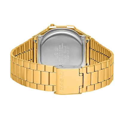 Unisex Vintage A168WA-1WDF gold Digital Dial Silver Stainless Steel Band D131