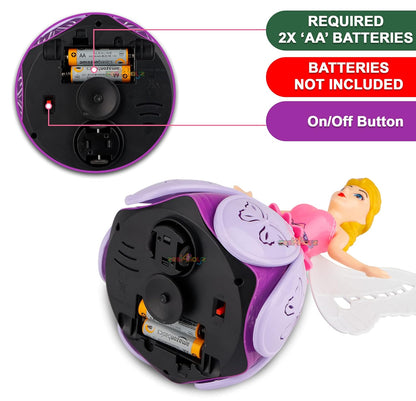 Dancing Doll Princess Musical 360 Degree Rotating Angel Girl Flashing Lights with Music Sound Toy for Kids
