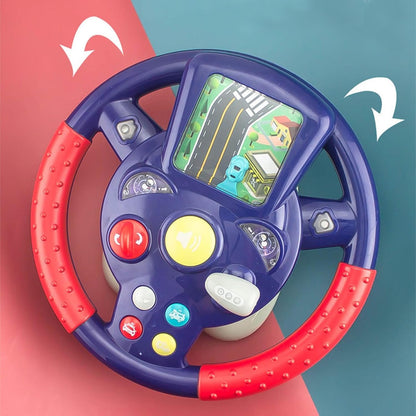 Steering Wheel Toy for Kids Simulation Driving Car Toy with Light & Sound Mode Experience The Fun of Driving Car Toys - Automatic Steering Wheel