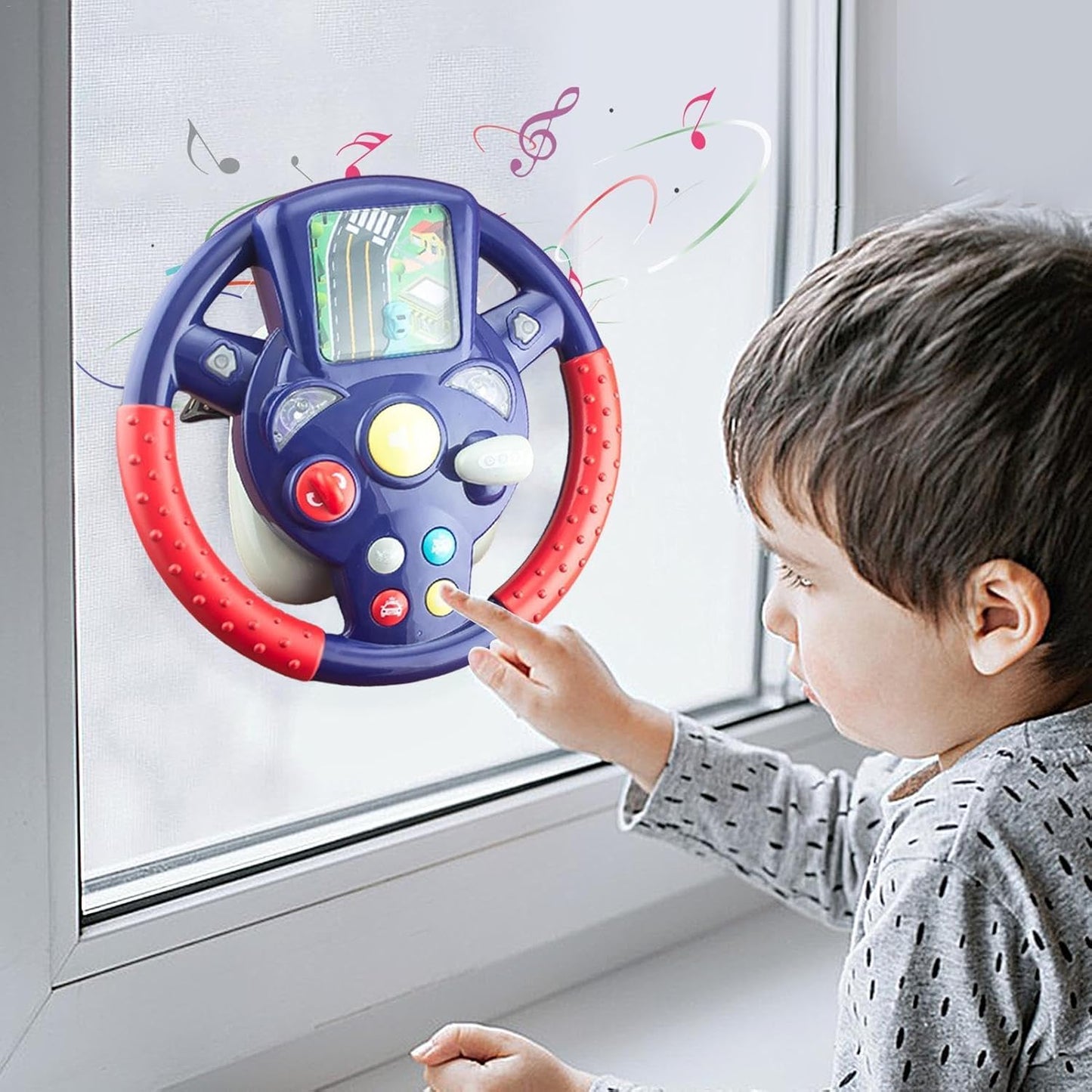 Steering Wheel Toy for Kids Simulation Driving Car Toy with Light & Sound Mode Experience The Fun of Driving Car Toys - Automatic Steering Wheel