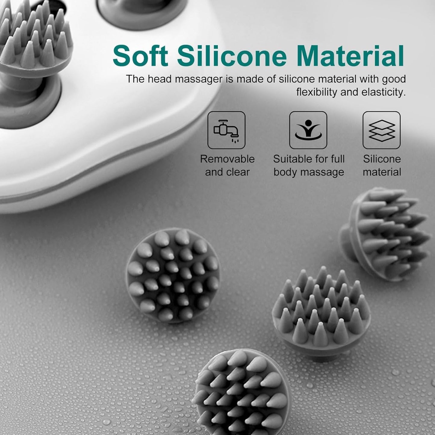 Ample Wings Head Massager For Scalp | Rechargeable Electric Scalp Massager For Hair Growth | 96 Silicon Kneading Points With Detachable Heads | 1 YEAR WARRANTY | MULTICOLOUR