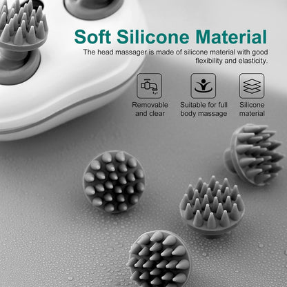 Ample Wings Head Massager For Scalp | Rechargeable Electric Scalp Massager For Hair Growth | 96 Silicon Kneading Points With Detachable Heads | 1 YEAR WARRANTY | MULTICOLOUR