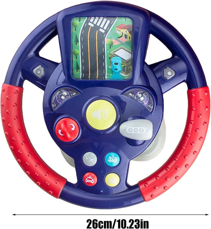 Steering Wheel Toy for Kids Simulation Driving Car Toy with Light & Sound Mode Experience The Fun of Driving Car Toys - Automatic Steering Wheel