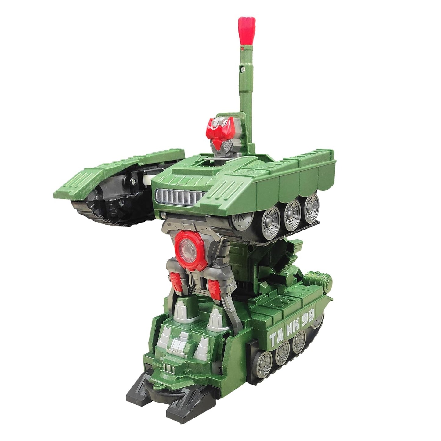Kids Military Fighter Automatic Deformation Tank to Robot 2 in 1 Toy - 3D Lights and Music (Color and Design Asper Stock) (Tank)