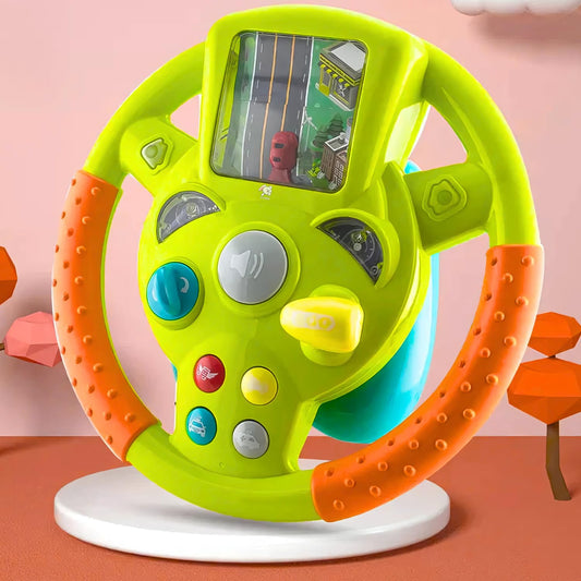 Steering Wheel Toy for Kids Simulation Driving Car Toy with Light & Sound Mode Experience The Fun of Driving Car Toys - Automatic Steering Wheel