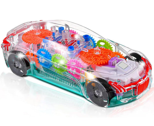 Concept Musical and 3D Lights Kids Transparent Car, Toy for 2 to 5 Year Kids Baby Toy, Multicolor