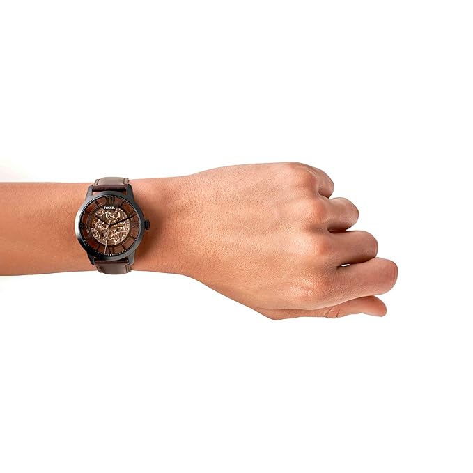 Analog Brown Dial Men's Leather Band Watch