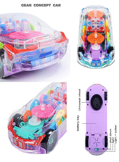 Concept Musical and 3D Lights Kids Transparent Car, Toy for 2 to 5 Year Kids Baby Toy, Multicolor