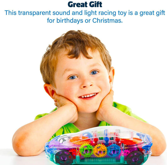 Concept Musical and 3D Lights Kids Transparent Car, Toy for 2 to 5 Year Kids Baby Toy, Multicolor