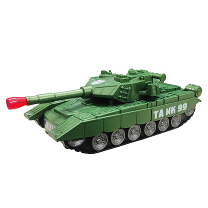 Kids Military Fighter Automatic Deformation Tank to Robot 2 in 1 Toy - 3D Lights and Music (Color and Design Asper Stock) (Tank)