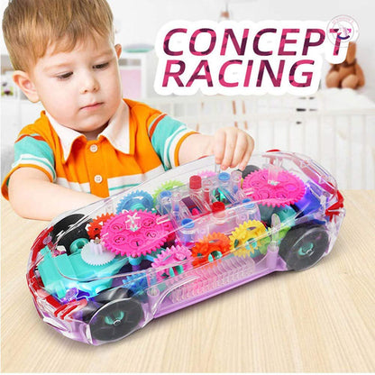 Concept Musical and 3D Lights Kids Transparent Car, Toy for 2 to 5 Year Kids Baby Toy, Multicolor