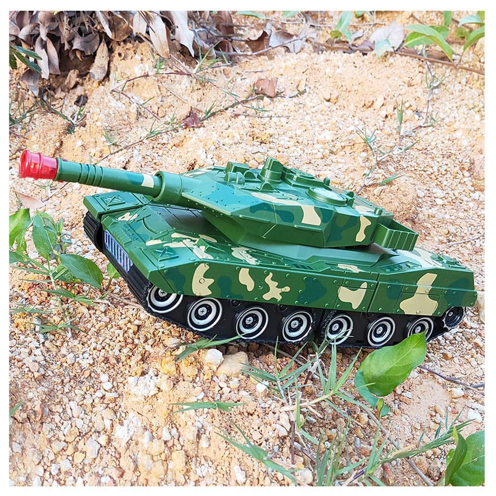 Kids Military Fighter Automatic Deformation Tank to Robot 2 in 1 Toy - 3D Lights and Music (Color and Design Asper Stock) (Tank)