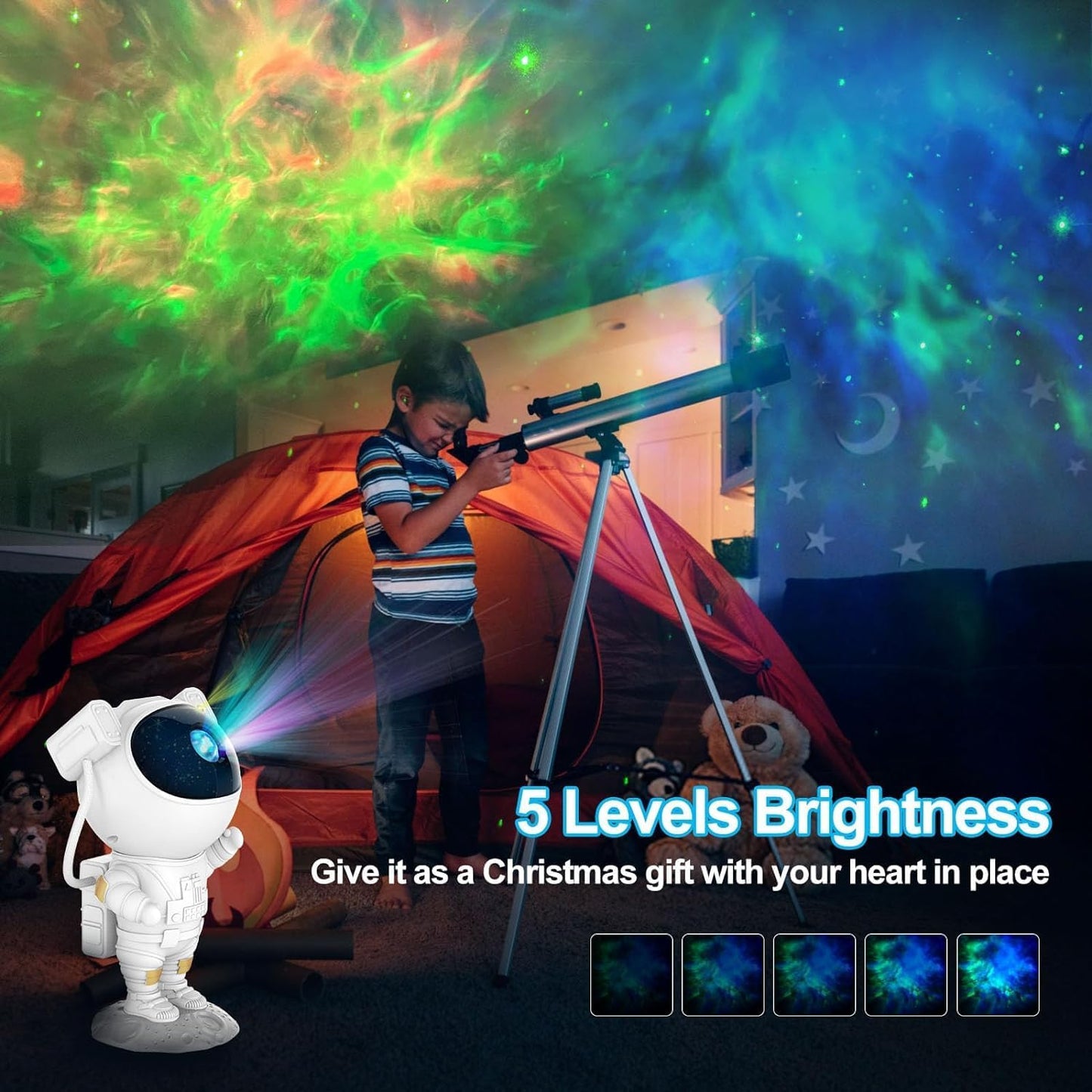 Astronaut Light Projector – 360° Galaxy Star Projector with Timer & Remote Control, Ideal for Bedroom Ceiling, Home Decor, and Parties (Corded Electric)