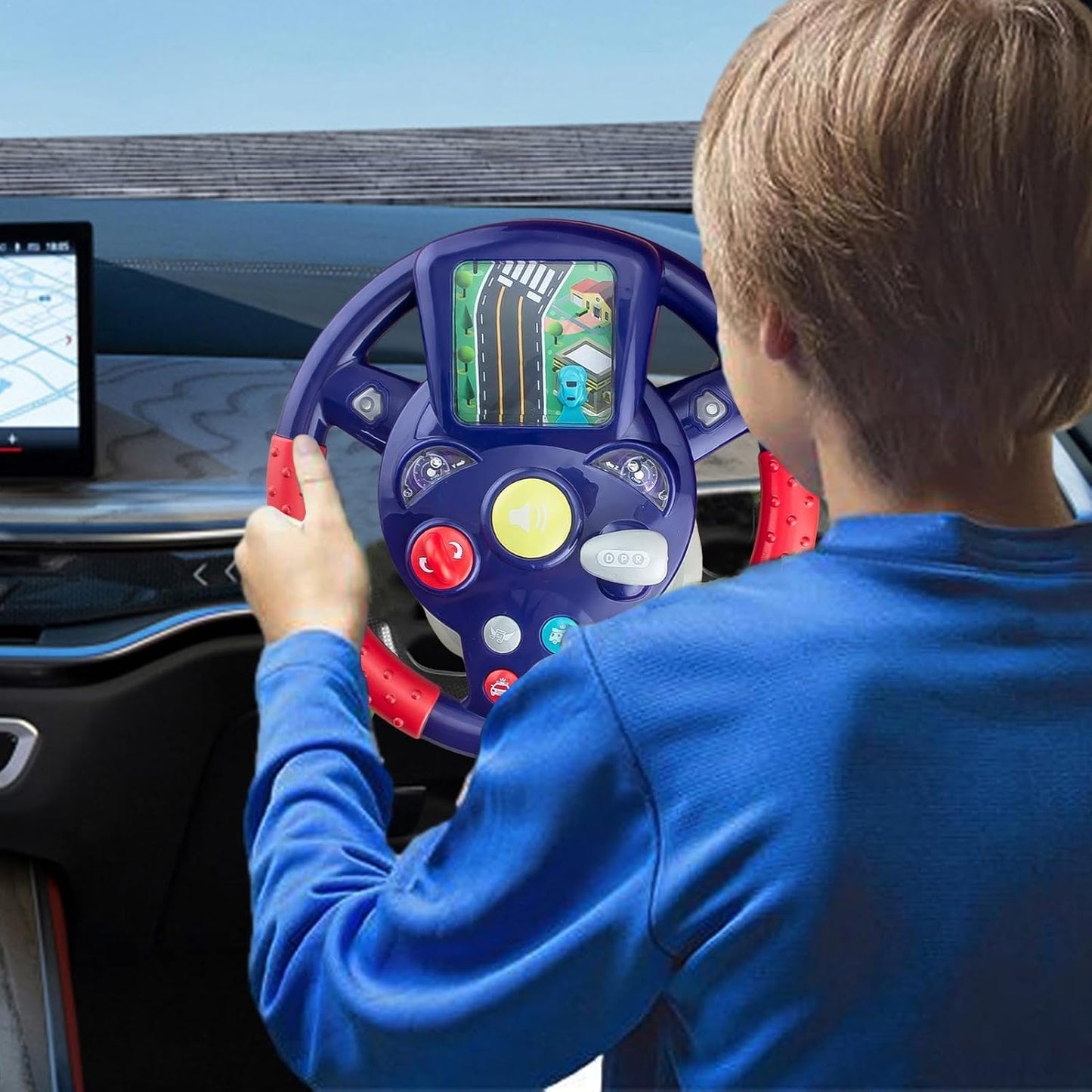 Steering Wheel Toy for Kids Simulation Driving Car Toy with Light & Sound Mode Experience The Fun of Driving Car Toys - Automatic Steering Wheel