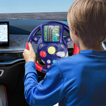 Steering Wheel Toy for Kids Simulation Driving Car Toy with Light & Sound Mode Experience The Fun of Driving Car Toys - Automatic Steering Wheel