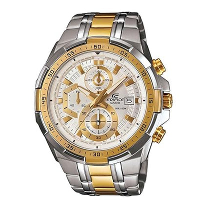 Casio EDifice EFR-539SG-7AVUDF White Analog Dial Dual Tone Stainless Steel Band Men's Watch Chronograph 100M Water Resistant EX189
