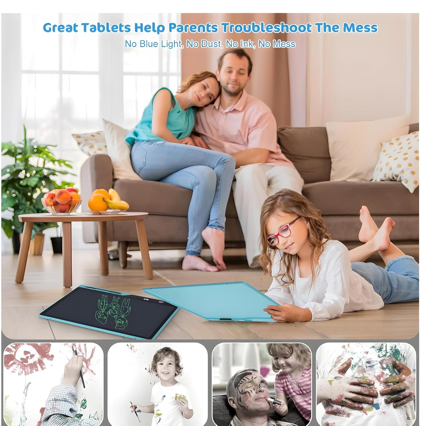 Adofi 20-Inchs LCD Writing Tablet for Kids, Rechargeable Drawing Board, Educational Travel Toys