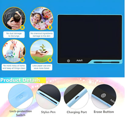 Adofi 20-Inchs LCD Writing Tablet for Kids, Rechargeable Drawing Board, Educational Travel Toys