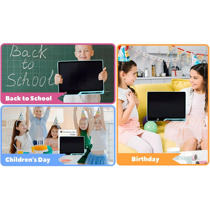 Dekoq Magic Slate 16-inch LCD Writing Tablet with Stylus Pen, for Drawing, Playing, Noting by Kids & Adults (Rechargeable LCD Writing Tablet) (Blue)