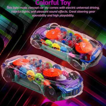 Concept Musical and 3D Lights Kids Transparent Car, Toy for 2 to 5 Year Kids Baby Toy, Multicolor