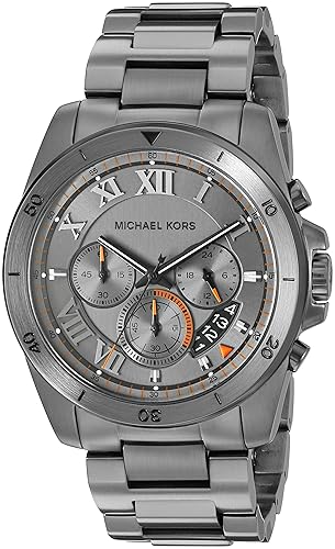 Analog Grey Dial Men's Watch, Brecken Gunmetal Tone Chronograph Men's Watch