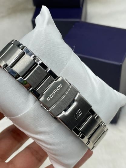 Analogue Watch with Stainless Steel Strap, Edifice Blue Dial Silver Stainless Steel Band Analog Watch