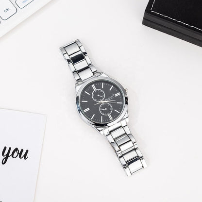 Men Chain Strap Analog Watch, Men Black Dial Watch