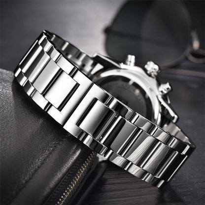Classic Fashion Watches Large Dial Analogue Quartz Watch Elegant Gift for Men Watches Quartz Stainless Steel Strap for Men's