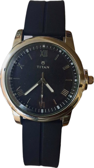 Analog Watch, Black Dial, Silicone Strap, Titan Quartz Analog Black Dial Watch for Men