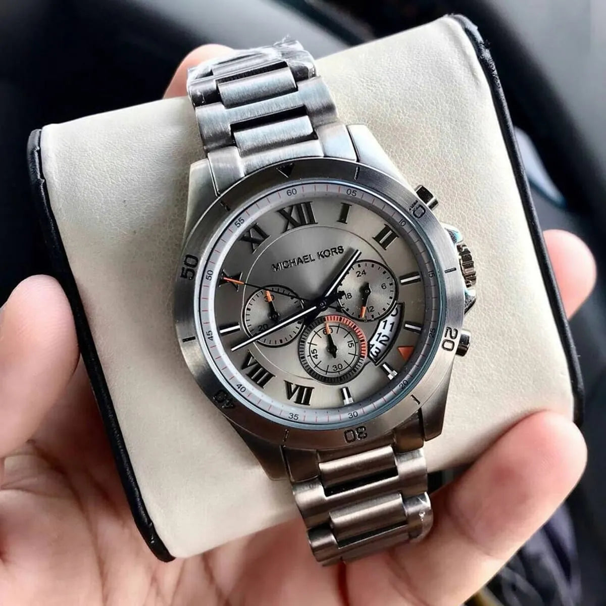 Analog Grey Dial Men's Watch, Brecken Gunmetal Tone Chronograph Men's Watch