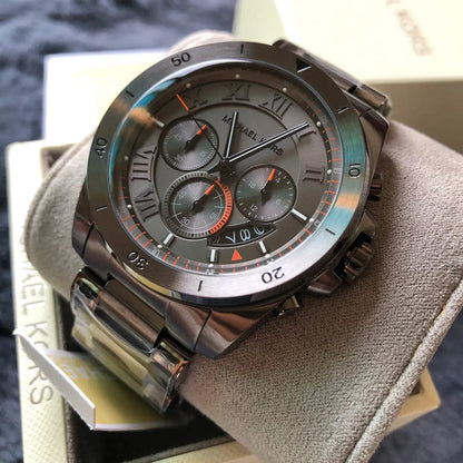 Analog Grey Dial Men's Watch, Brecken Gunmetal Tone Chronograph Men's Watch