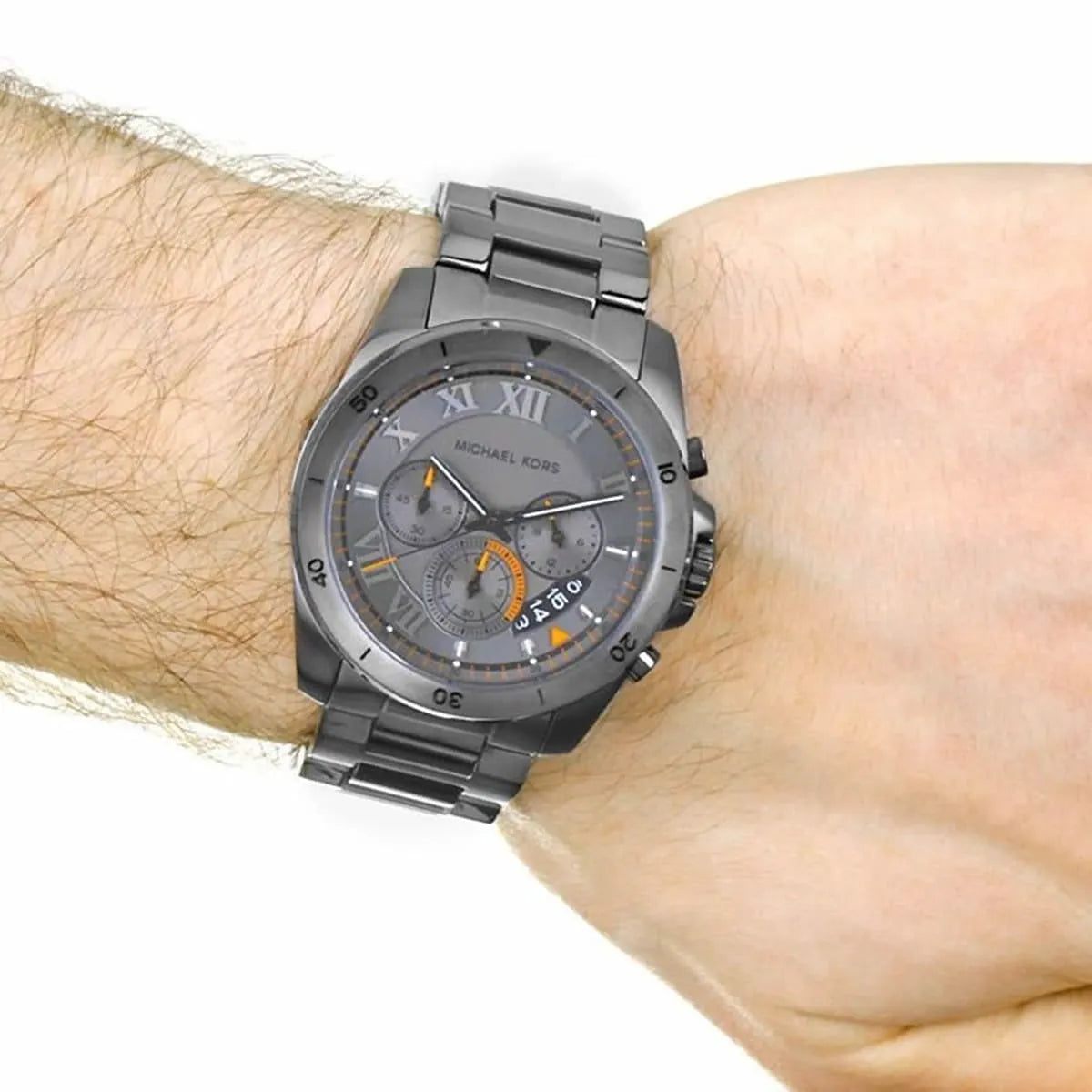 Analog Grey Dial Men's Watch, Brecken Gunmetal Tone Chronograph Men's Watch