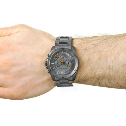 Analog Grey Dial Men's Watch, Brecken Gunmetal Tone Chronograph Men's Watch