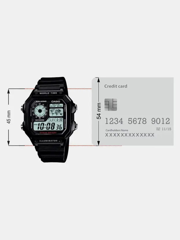 Youth Series Digital Grey Dial Men's Watch - AE-1200WH-1AVDF(D097)