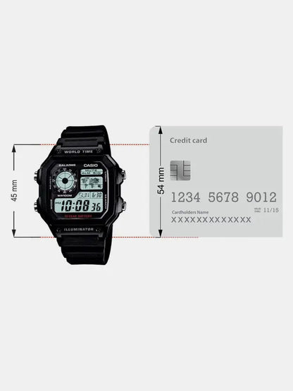 Youth Series Digital Grey Dial Men's Watch - AE-1200WH-1AVDF(D097)