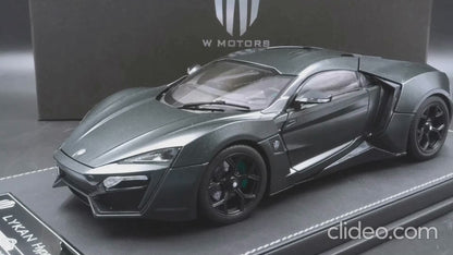 Adofi 1:36 Scale Die-Cast Lykan Hyper Sport Metal Pullback Car Toy With Openable Doors, Lights, And Sounds For Boys Gift,Grey