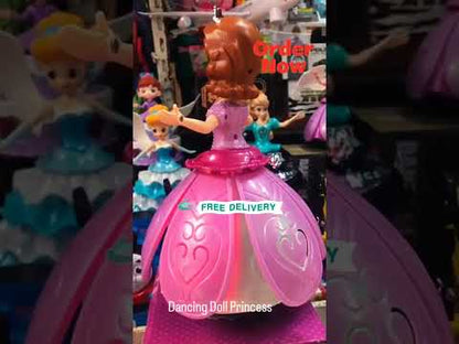 Dancing Doll Princess Musical 360 Degree Rotating Angel Girl Flashing Lights with Music Sound Toy for Kids